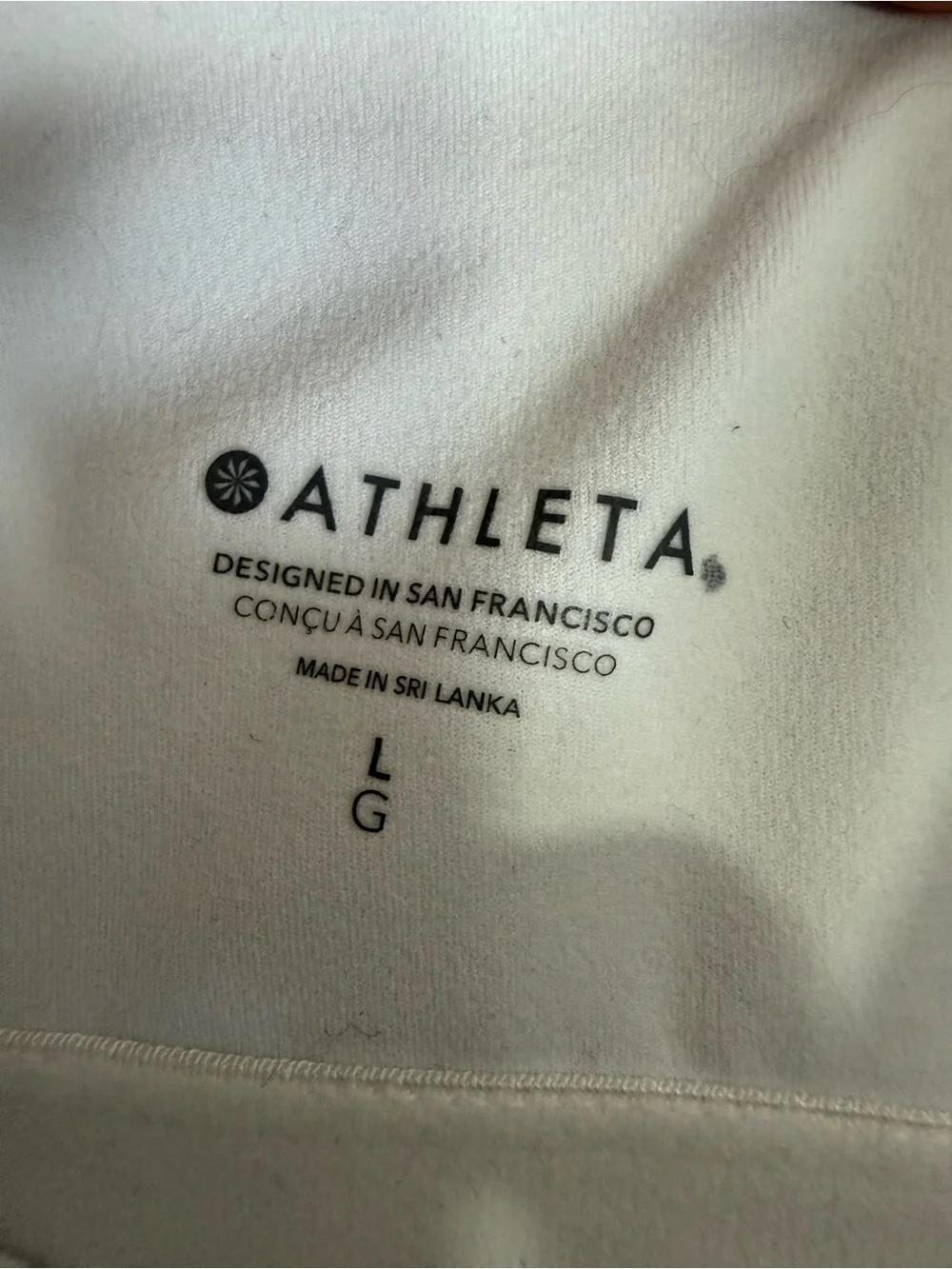 Athleta‎ Conscious Cut Out Crop Bra - White - Large D/DD